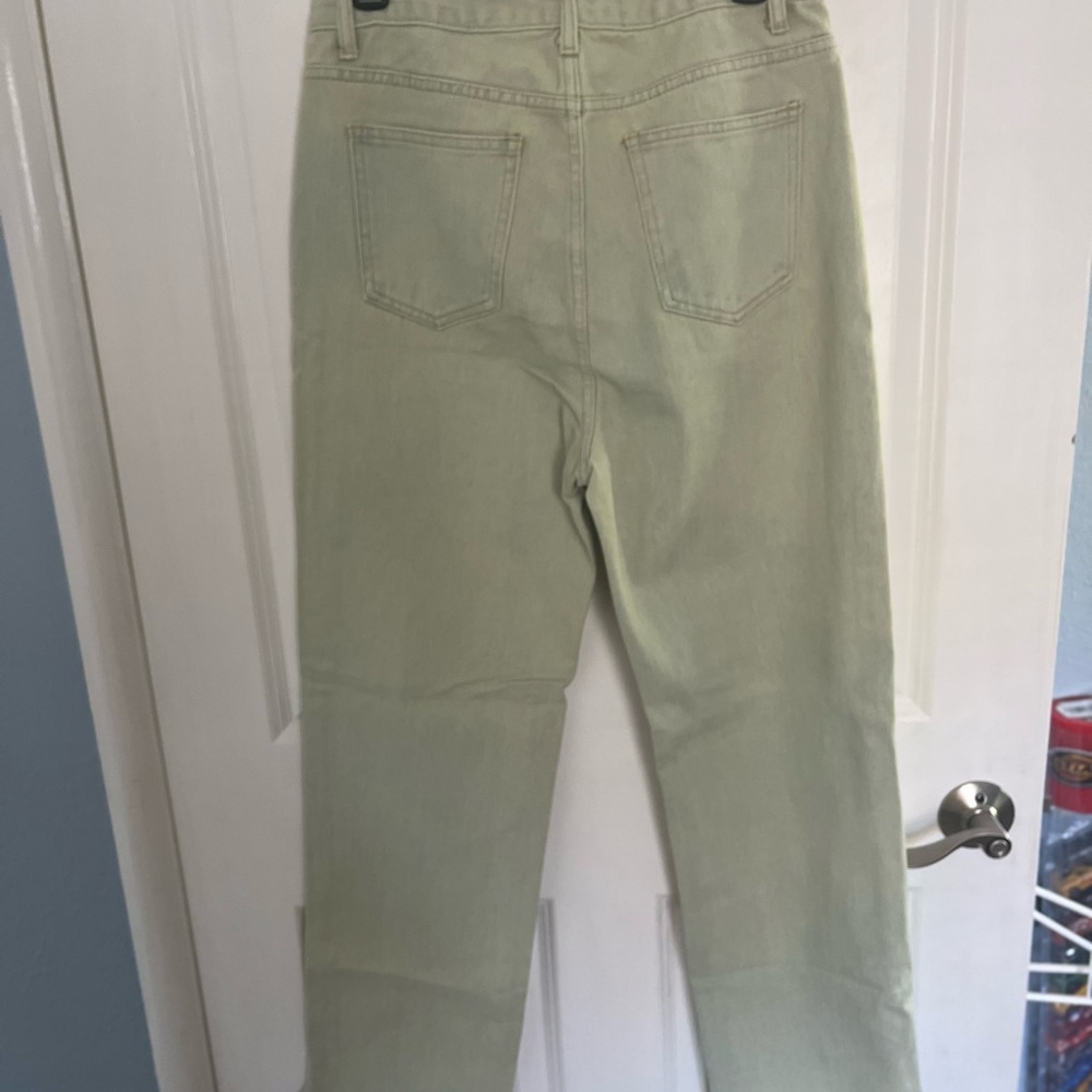 PrettyLittleThing Straight Leg Split Hem Jeans - Light Blue Size 6 - Picture 4 of 10